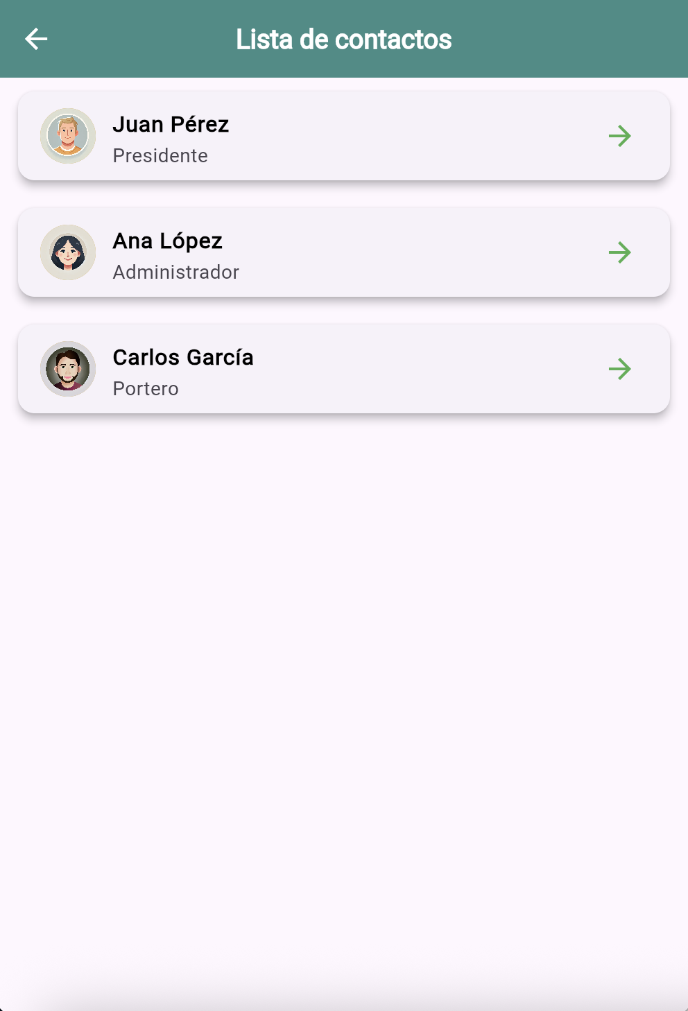 Lista de contactos